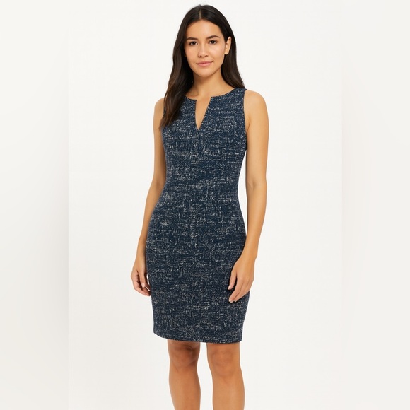 Akris Punto Elegant Blue Tweed Women's Sleeveless Dress Size 10 - Picture 1 of 11